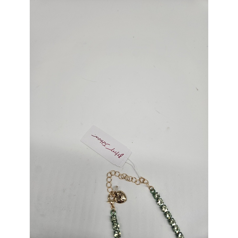 NWT Betsey Johnson Christmas Bulbs Lights Green Border Statement Necklace - Picture 4 of 5